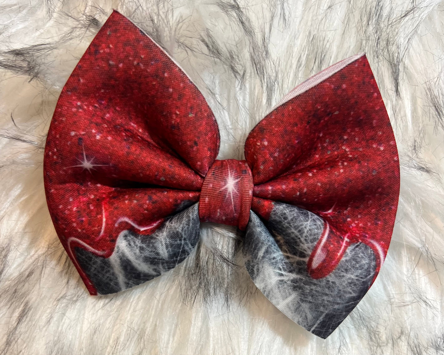 Red & Grey drip bow(clip)